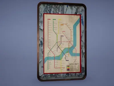 Metro Boards Low Poly Game Ready Low-poly 3D model