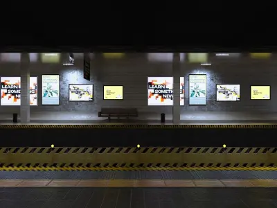 Subway station Low-poly 3D model