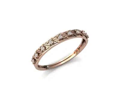 Women Ring Diamond Stone STL 3DM Lightweight Printable 3D print model 52