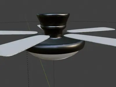 Ceiling lamp with 5 Fans Model Low-poly 3D model