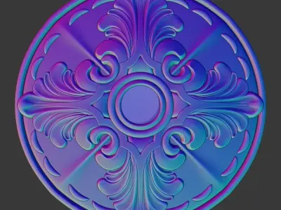 Circle Wooden Middle Ornament  3D print model