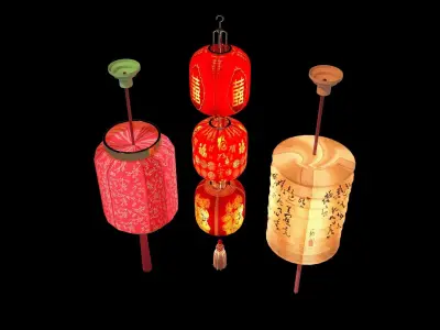 Chinese red  lantern  3D model