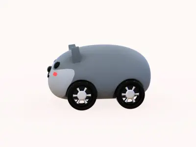 Cartoon Wolf Car Cute  Low-poly 3D model