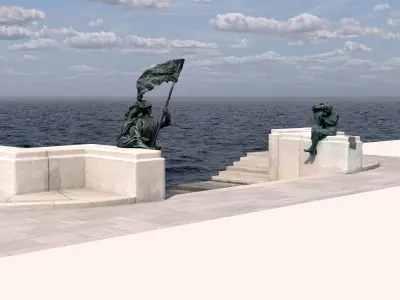 Royal staircase Low-poly 3D model