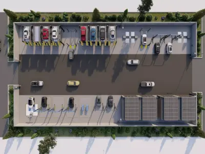 Car garage- Garage Body Straightener-Parking-Parking Lot 3D model