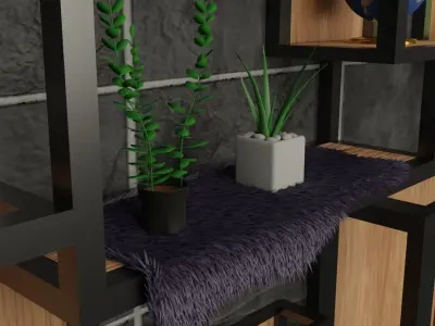 Shelves with Decors 3D model