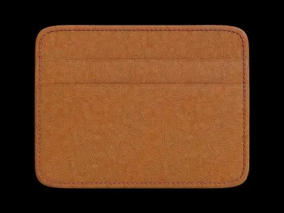 Mini Orange Leather Wallet 3D model