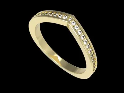 V Shaped Stackable Pave Ring 3D print model