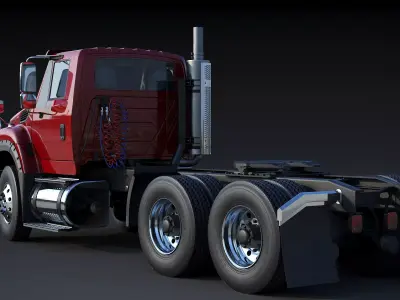 Truck INTERNATIONAL WORKSTAR 7600 Day Cab Low-poly 3D model