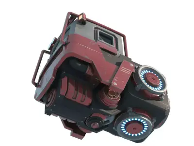 Future sci-fi style space sedan 3D model