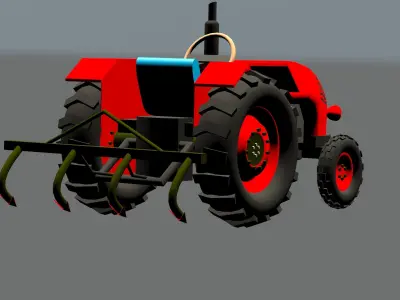 cartoon tractor 3D model