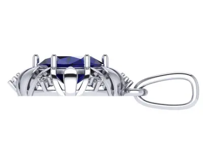 Pendant with diamond oval  3D print model