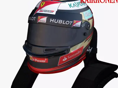 Raikkonen Helmet 2017 Low-poly 3D model
