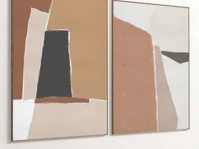 Plaster Two Photo Frame 214 Low-poly 3D model