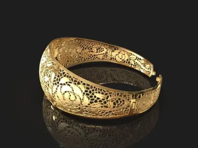 Floral bracelet 3D print model