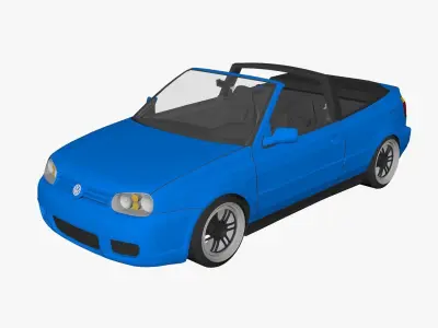 Low Poly Car volkswagen cabriolet Low-poly 3D model