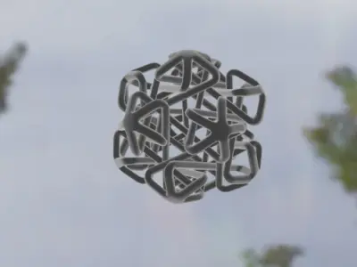 Icosahedron bloom pre-supported 3D print model
