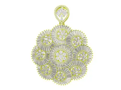 7324 luxury diamond baguette women pendant 3D print model