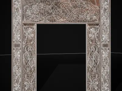 Viking Carved Decoration Wall Low-poly 3D model