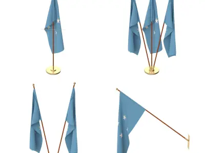 Federated States of Micronesia Flag Pack 3D model