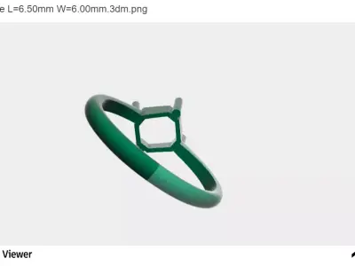 Women Ring with an Emerald-cut Center Stone 3D print model