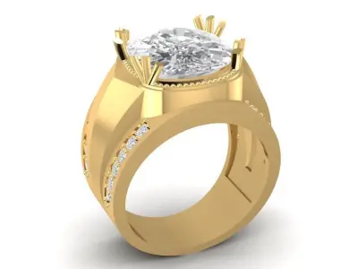 Luxury Round Cut Diamond Engagement Ring for Women 639 3D print model