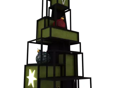 Wireframe Christmas Tree 3D model