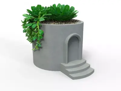 Short Circular Villa Flower Pot  3D print model