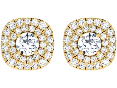 Solitaire Women Stud Earring 3dm STL OBJ FBX Render Details 3D print model