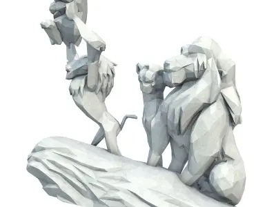 Lion King Low Poly 3D print model