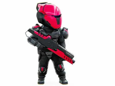 CYBER SOLDIER XC-100 Rigged for Unreal Engine - Unity - MIXAMO  3D model