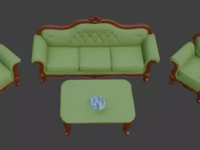 Disney style cartoon sofa set 3D model purchase