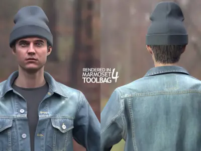 Man - Autumn Outfit 7 - Modular - Rigged Low-poly 3D model