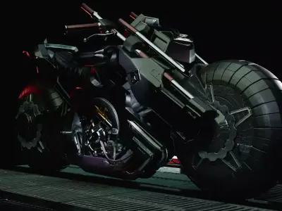 sci fi motobike Low-poly 3D model