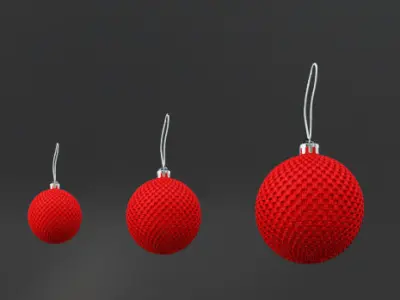 Christmas Tree Balls  in red  green and blue 3D model