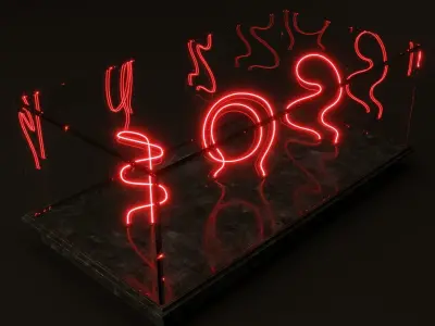 Neon Table 01 3D model