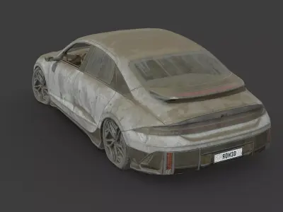 044 Abandoned Car - Hyundai IONIQ 6 Low-poly 3D model