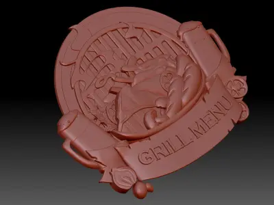 Grill menu 3D print model