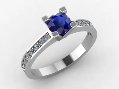 Engagement diamond ring  3D print model
