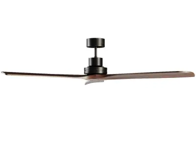 LANTAU Matt black ceiling fan Low-poly 3D model
