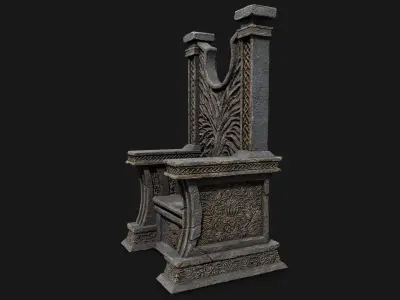 Stone Throne Low-poly 3D model