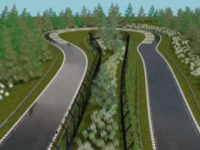 Race track Nurburgring  Low-poly 3D model