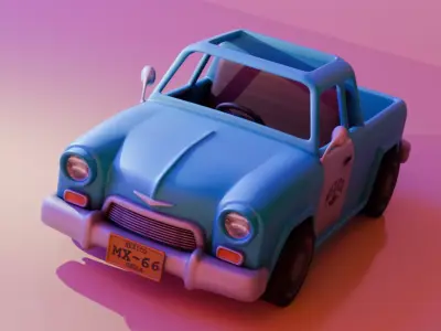 car cartoon MX Low-poly 3D model