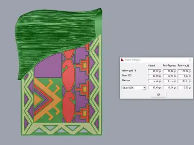 Armenian Carpet Pendant Jewelry Silver 3D print model