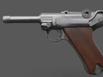 Luger WW2 Weapon Low-poly 3D model
