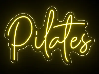 Pilates Neon Sign 3D model