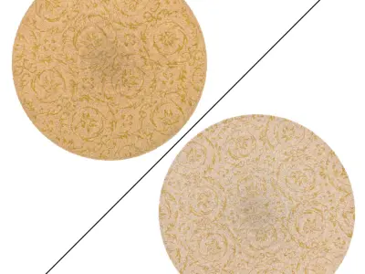 Round Rug Set 220 3D model