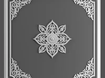Decorative Frame - White Ornament Vol 01 3D model