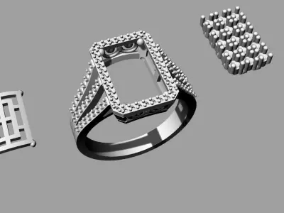 Jewelry Ring Gold 3D print model 54