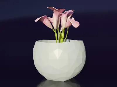 Flower Bowl vase V2 3D model